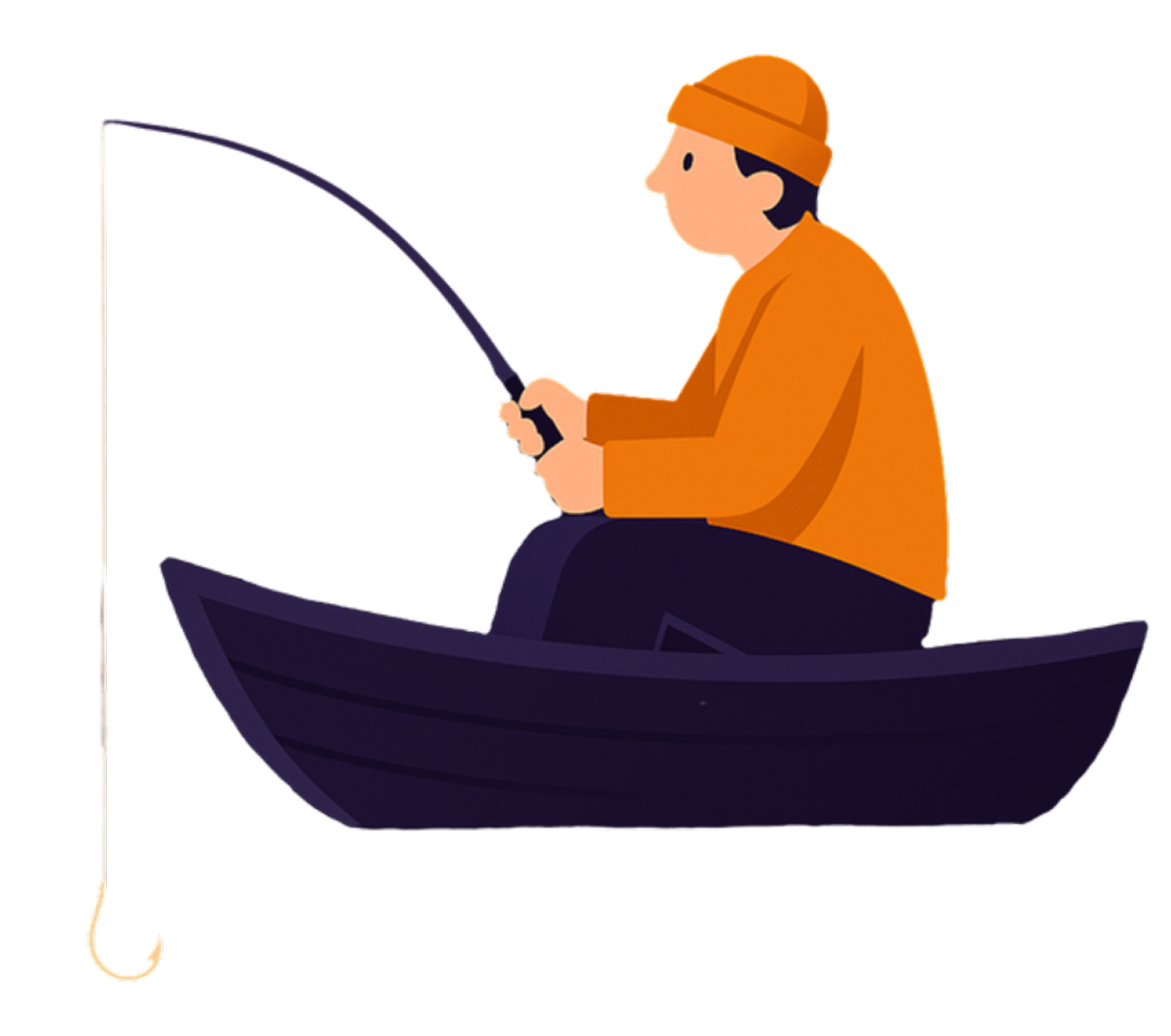 Fisherman at sea
